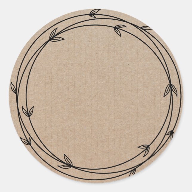 Pegatina redondeado clásico con etiqueta de floral (Anverso)