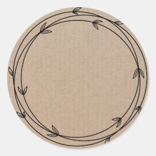 Pegatina redondeado clásico con etiqueta de floral