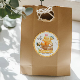 Pegatina redondeado clásico de cumpleaños Sweet Be