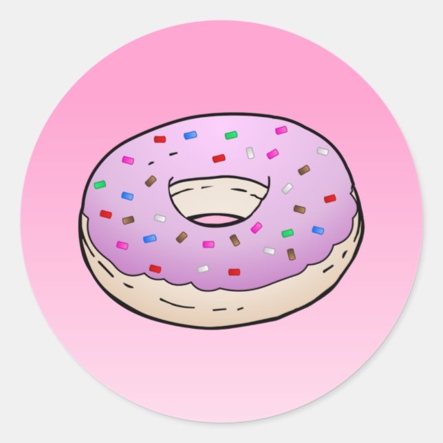 Pegatina redondeado clásico de Doughnut (Anverso)
