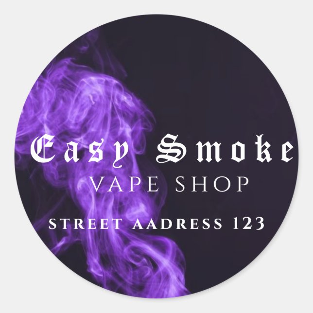Pegatina redondeado clásico de la tienda de Vape c (Anverso)