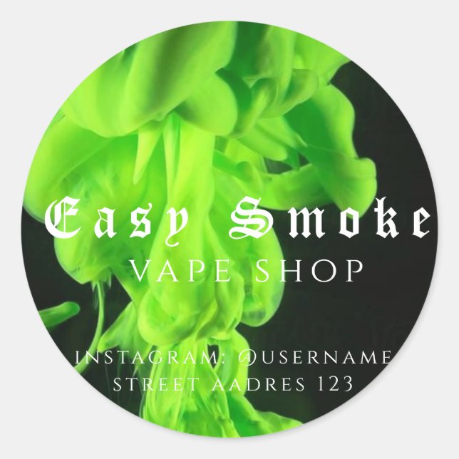 Pegatina redondeado clásico de la tienda de Vape c (Anverso)
