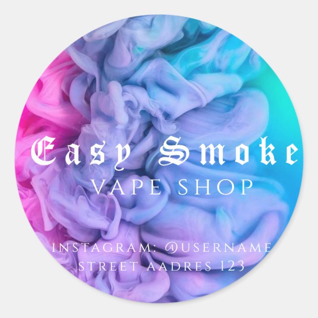 Pegatina redondeado clásico de la tienda de Vape c (Anverso)