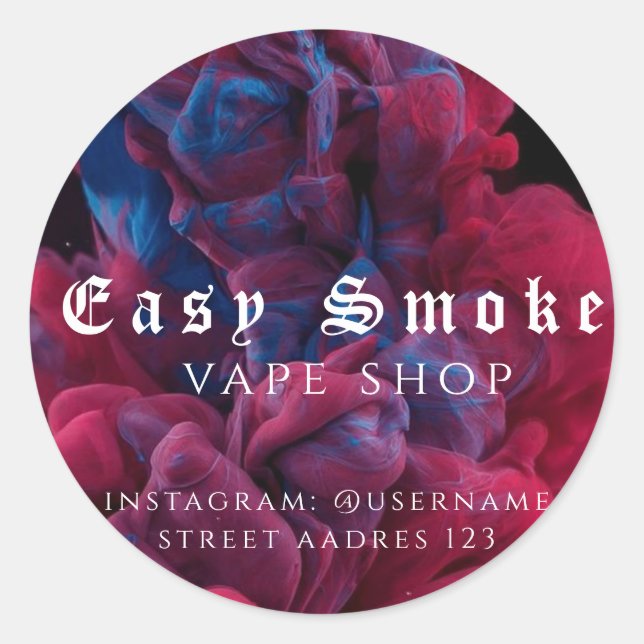 Pegatina redondeado clásico de la tienda de Vape c (Anverso)