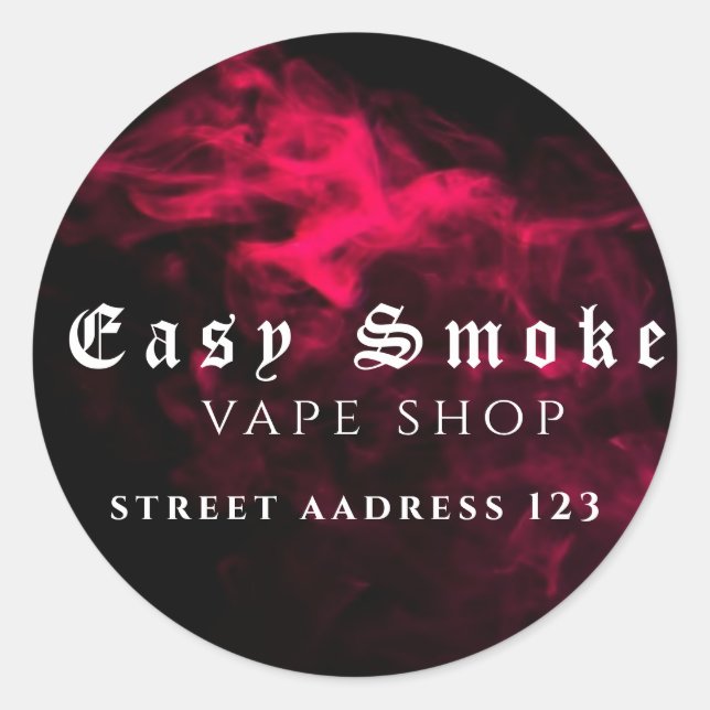 Pegatina redondeado clásico de la tienda de Vape c (Anverso)