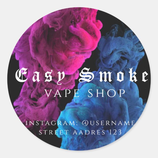 Pegatina redondeado clásico de la tienda de Vape c (Anverso)