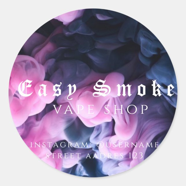 Pegatina redondeado clásico de la tienda de Vape c (Anverso)