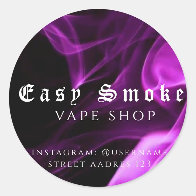 Pegatina redondeado clásico de la tienda de Vape c (Anverso)