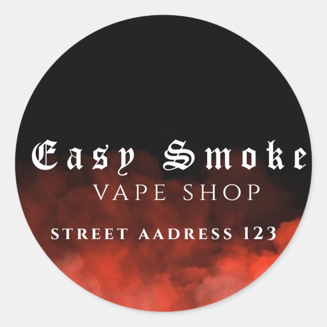 Pegatina redondeado clásico de la tienda de Vape c (Anverso)