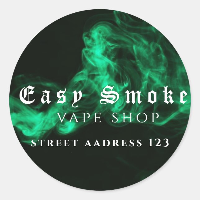 Pegatina redondeado clásico de la tienda de Vape c (Anverso)