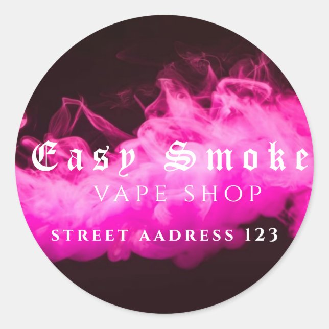 Pegatina redondeado clásico de la tienda de Vape c (Anverso)