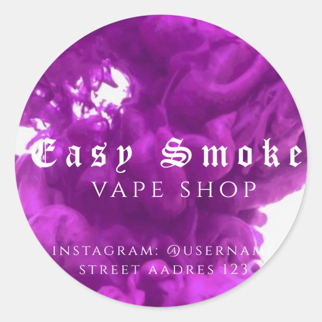 Pegatina redondeado clásico de la tienda de Vape c (Anverso)