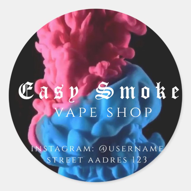 Pegatina redondeado clásico de la tienda de Vape c (Anverso)