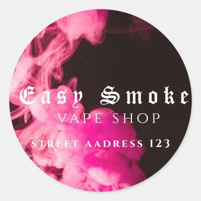 Pegatina redondeado clásico de la tienda de Vape c (Anverso)