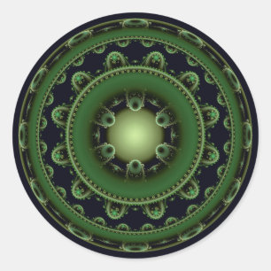 Pegatina redondeado clásico de patrón de hada redo