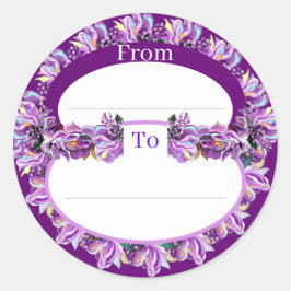 Pegatina redondeado clásico del alma púrpura