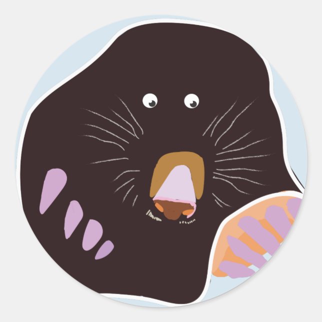 Pegatina redondeado clásico Mole, brillante (Anverso)