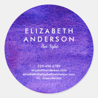 Pegatina redondeado clásico violeta de color de ag