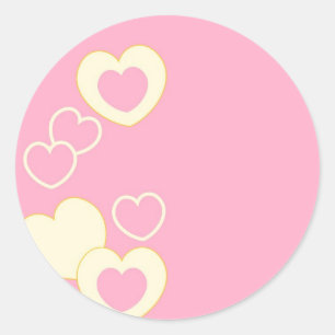 Pegatina redondeado de fondo de ojos de corazón ro