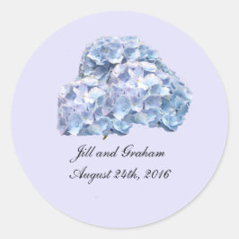 Pegatina redondeado de Hydrangeas Blue suave