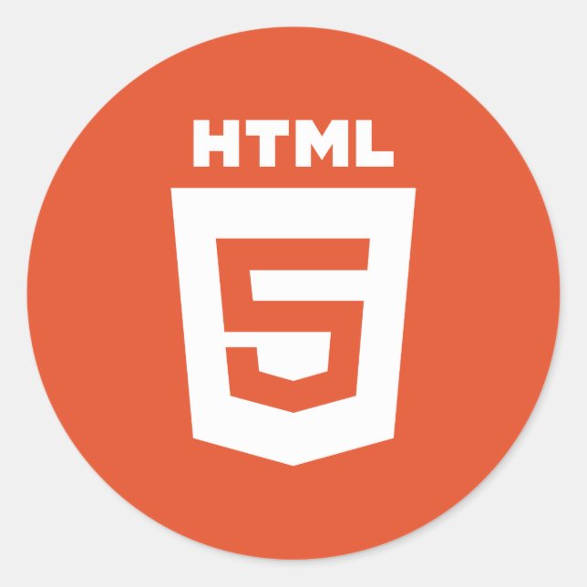 PEGATINA redondeado de logotipo HTML 5 (Anverso)