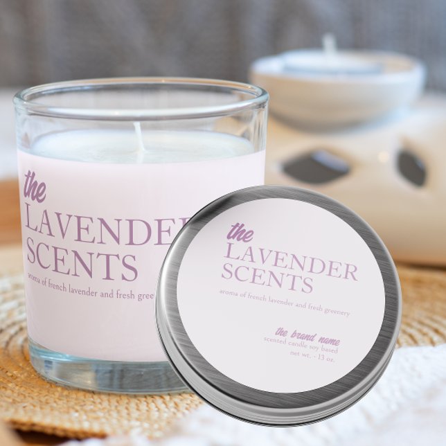 Pegatina redondeado de velas de Lavender moderno (Subido por el creador)