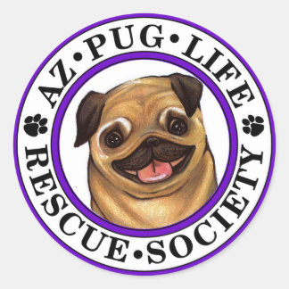 Pegatina redondo AZ Pug Life