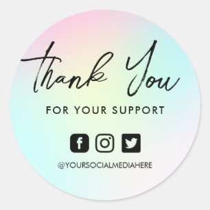 Pegatina redondo azul rosa azul arcoiris colorido