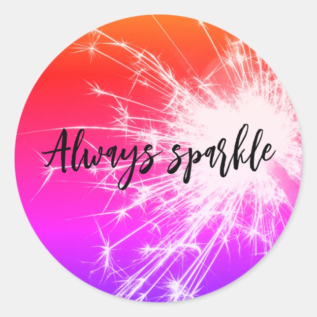 pegatina redondo brillante siempre brillante (Anverso)