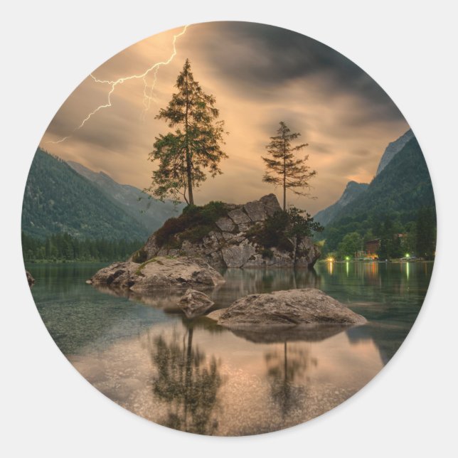 Pegatina redondo clásico (Anverso)