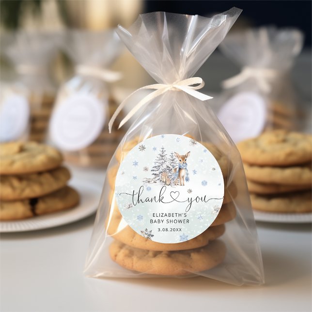 Pegatina redondo clásico azul de invierno de bebé  (Subido por el creador)