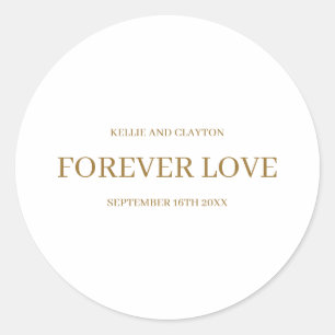 Pegatina redondo clásico Boda Minimalista moderno