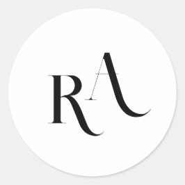 Pegatina redondo clásico Boda moderno y moda