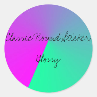 Pegatina redondo clásico, brillante
