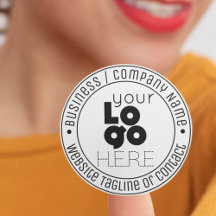 Pegatina redondo clásico con logotipo de negocios 