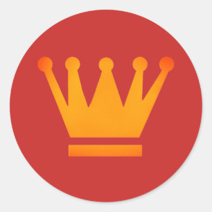 Pegatina redondo clásico - Crown dorado