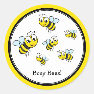 Pegatina redondo clásico de abejas bumble personal