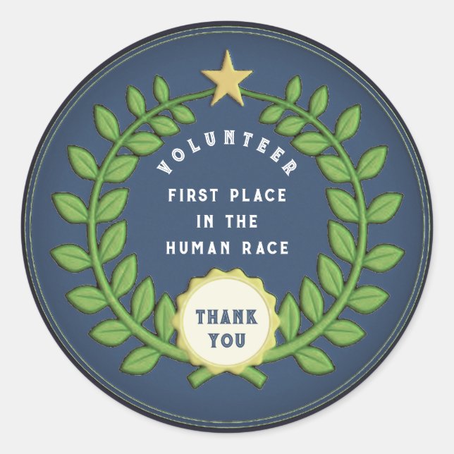 Pegatina redondo clásico de apreciación voluntaria (Anverso)