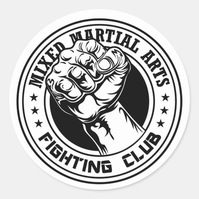Pegatina redondo clásico de artes marciales mixtas (Anverso)