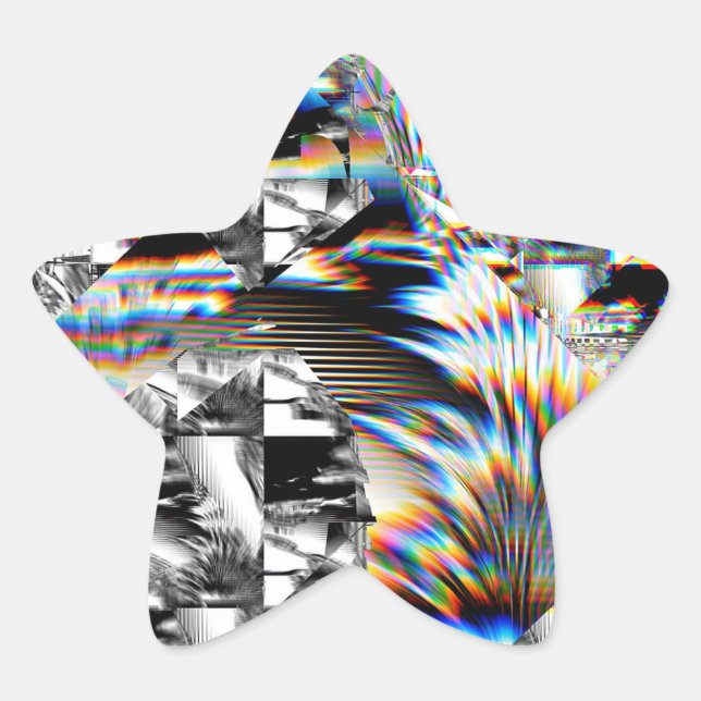 Pegatina redondo clásico de ataque con arco iris (Anverso)