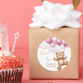 Pegatina redondo clásico de Baby Shower