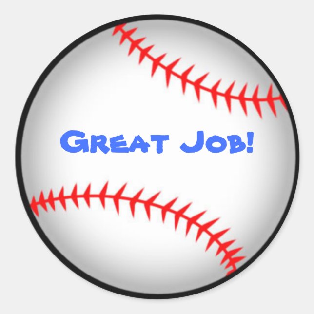 Pegatina redondo clásico de béisbol (Anverso)