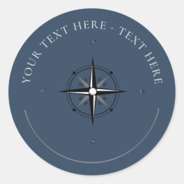 Pegatina redondo clásico de brújula náutica