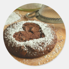 Pegatina redondo clásico de chocolate de cookie
