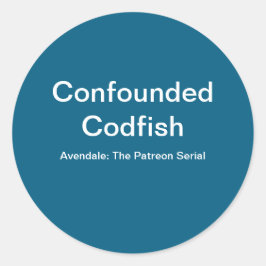 Pegatina redondo clásico de Codfish infundado