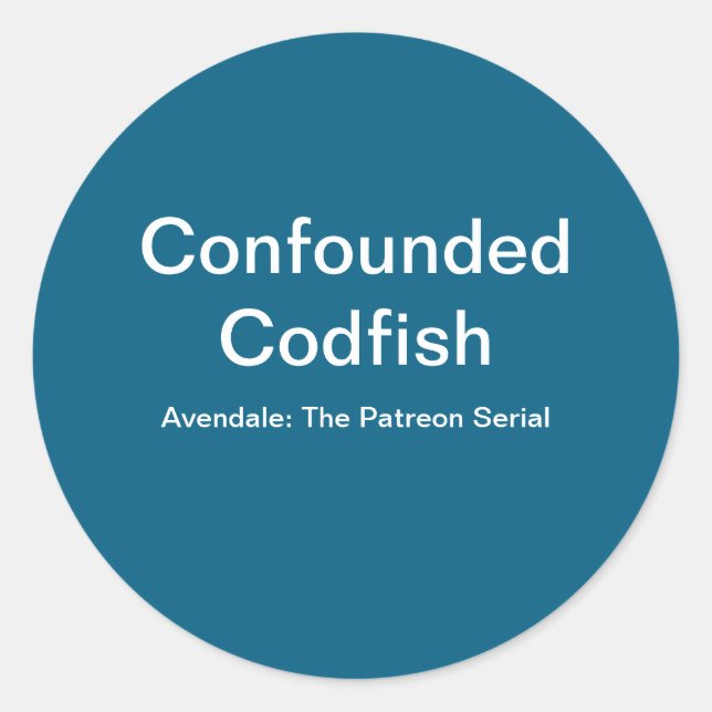 Pegatina redondo clásico de Codfish infundado (Anverso)