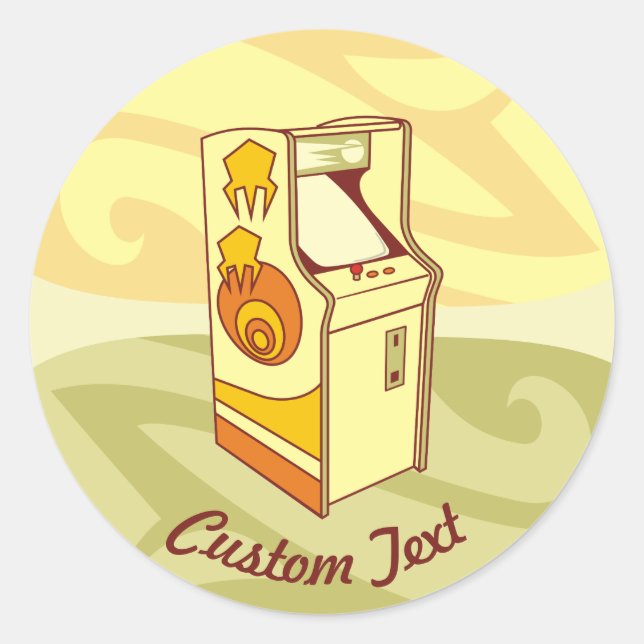 Pegatina redondo clásico de consola de juegos de a (Anverso)