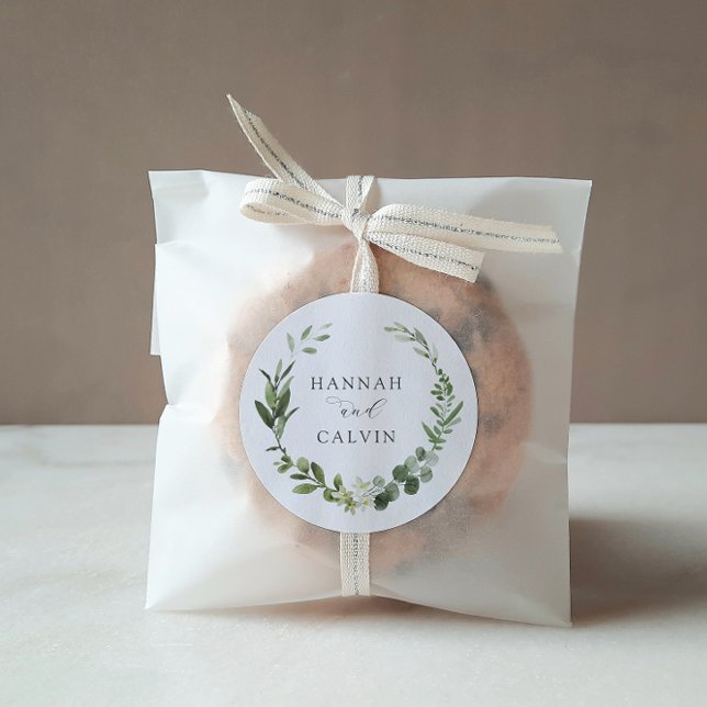 Pegatina redondo clásico de Eucalyptus Boda (Subido por el creador)