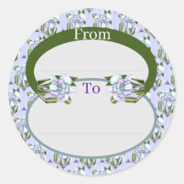 Pegatina redondo clásico de flor de Smeraldo