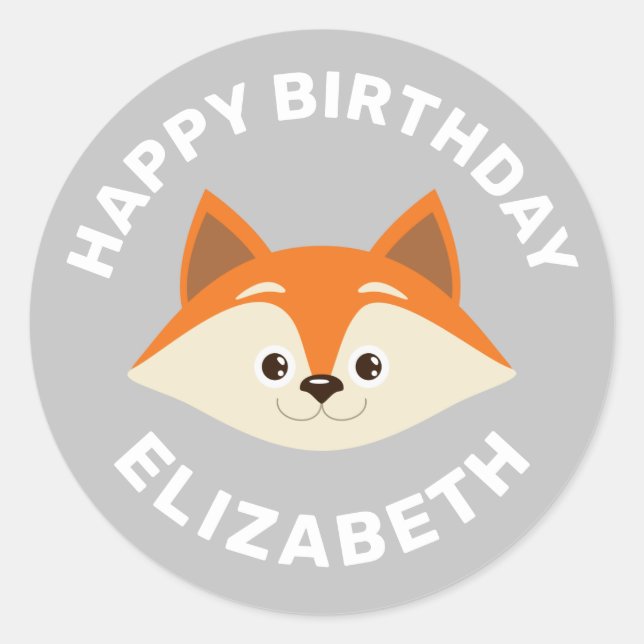 Pegatina redondo clásico de Fox (Anverso)